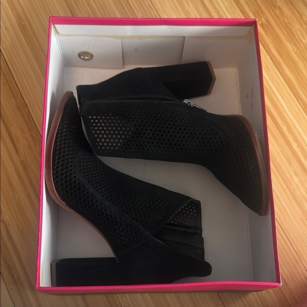 Black Mesh Ankle Boots